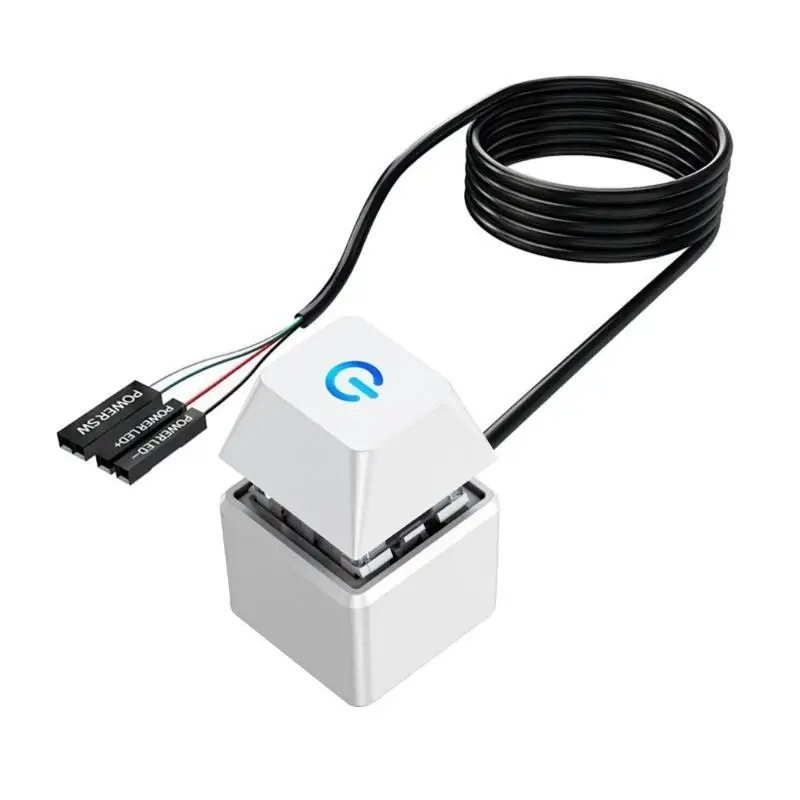 652F 데스크탑 컴퓨터 전원 전환 버튼 연장 코드 LED 조명이 포함된 1.8M 케이블