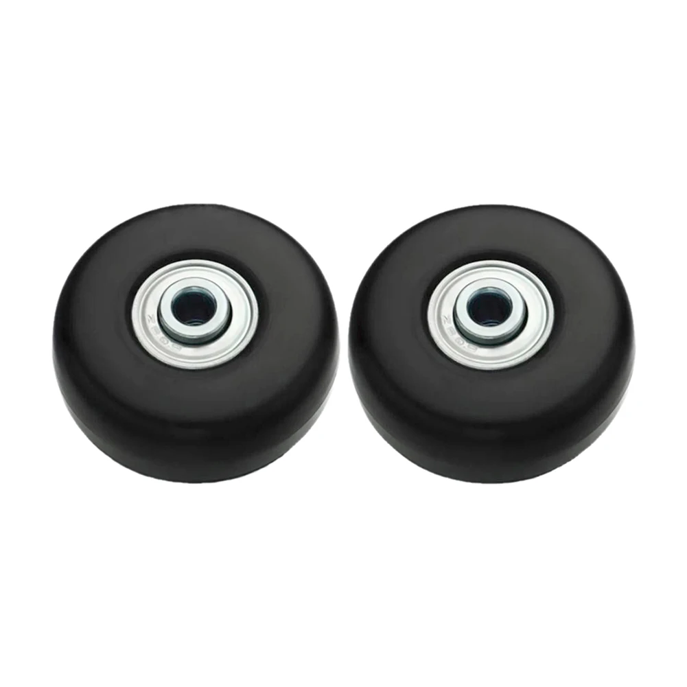1 Pair Rubber Casters Mute Suitcase Wheels with Metal Bearings Axles Screw Trolley Case Wheels Wear Resistant Deluxe Repair Tool