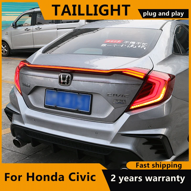 

3 шт., светодиодные задние фонари для Honda Civic 2016-2021