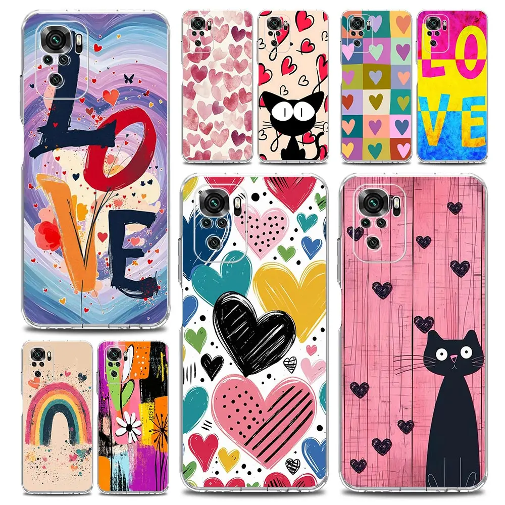 Clear Soft TPU Phone Case with Loving Print Design