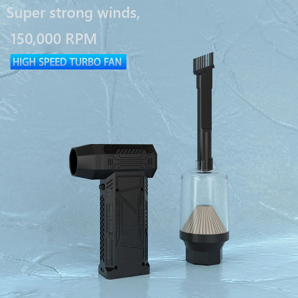 Mini Turbo Fan 150000RPM Multifunctional Portable Turbo Jet Fan with Brush & Nozzle Strong Power for Cleaning Computer Keyboards 6