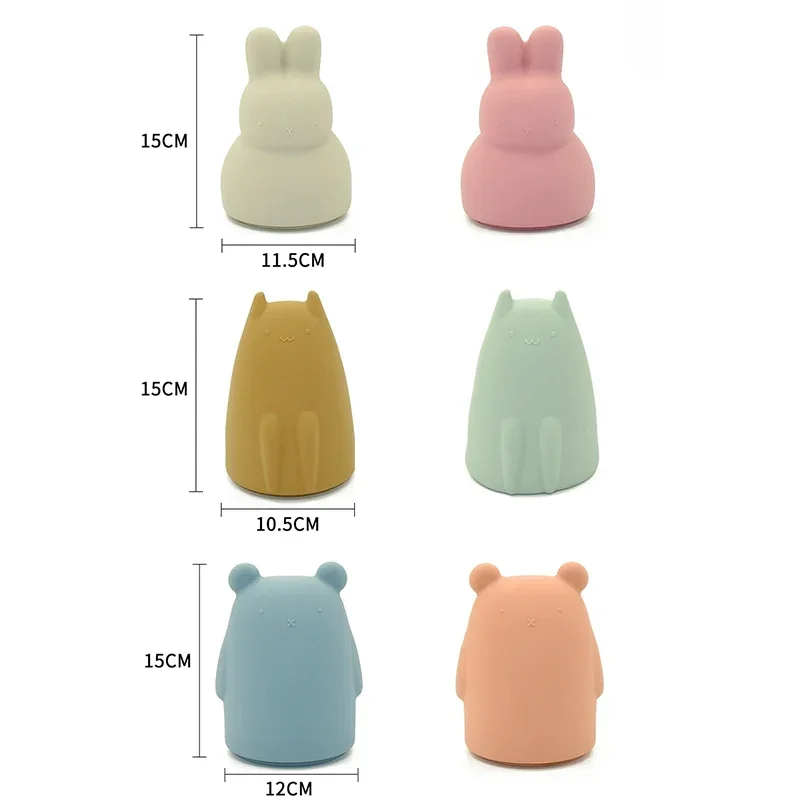 Baby Silicone Money Box Cute Bear Rabbit Shape Coin Cash Collection Holder Gifts Kids