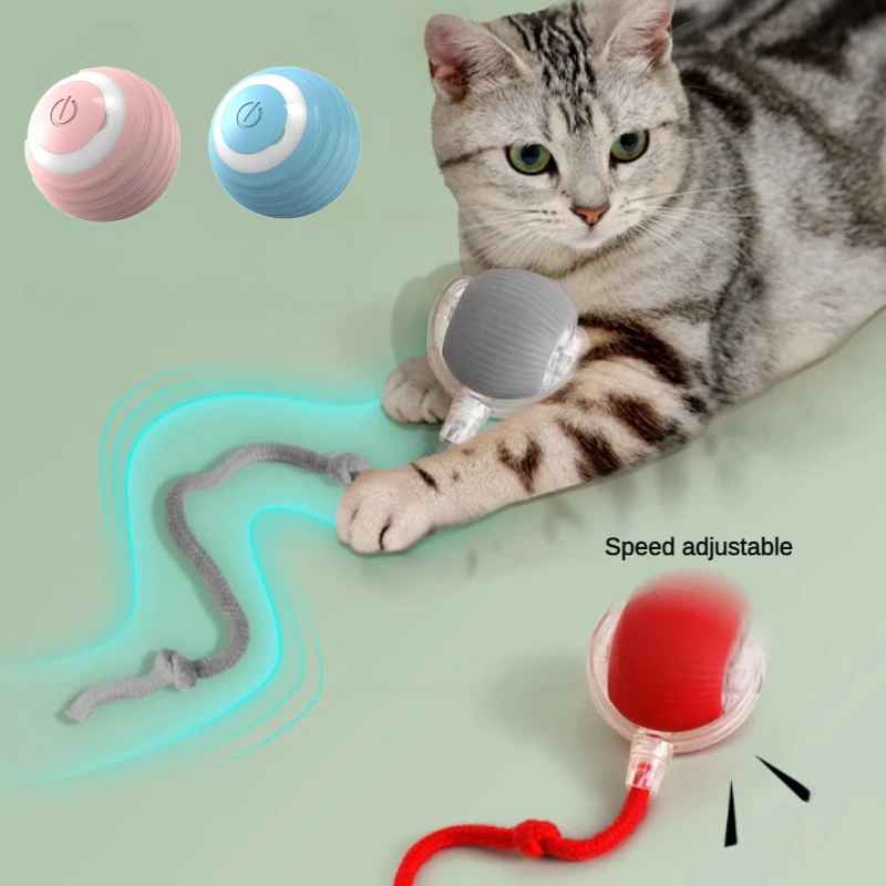Rechargeable Electric Cat Ball Toy with Teaser Bird & Smart Sensor 1