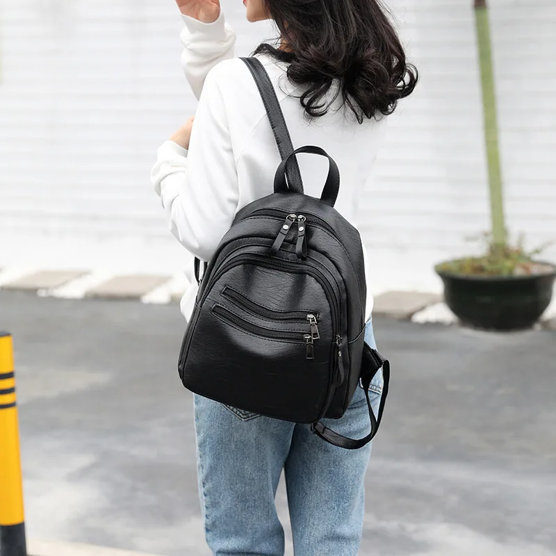 PU Leather Backpack Women Vintage Shoulder Bag Ladies High Capacity Travel Backpack Fashion School Bags Girls Mochila Feminina