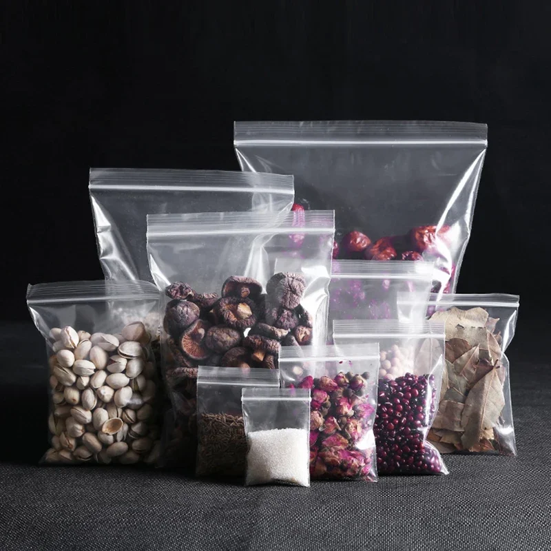 0.2mm PE Clear Self Sealing Zip Lock bags Plastic Packaging Pouches White Transparent zipper reclosable Thick package bags 5