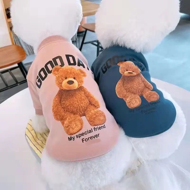 Bear Pattern Dog Clothes for Small Dogs Puppy Clothes Pet Cat Vest Poodle Teddy Bichon Yorkie Chihuahua French Bulldog Costumes pet clothes