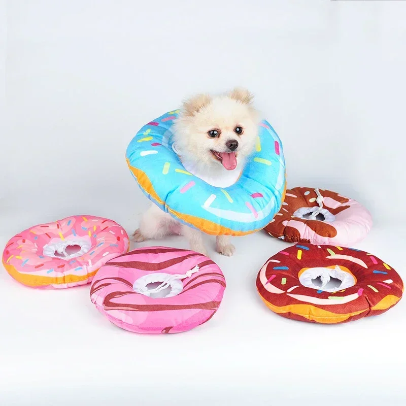 Collar isabelino de Donuts para gato, Collar de recuperación de cuello para mascotas, accesorios de cirugía antimordedura, arnet para perros pequeños