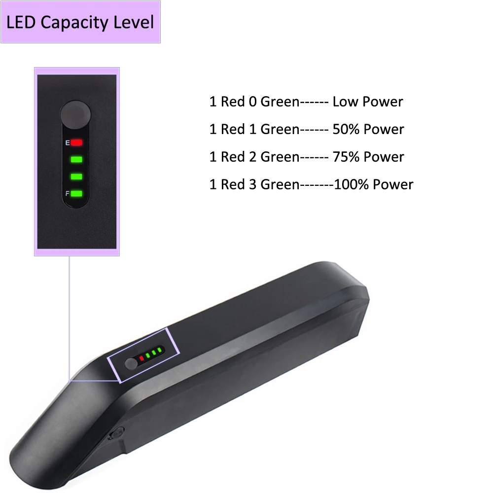Kirin Down Tube Shark 48V 17.5Ah 52V 15Ah Lithium-ion Battery Pack for eGEARZ FAT-Tire Roadster CRUISER-All Terrain Ebike