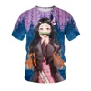 Anime Demon Slayer T Shirt Lovely Kamado Nezuko Costume Boys Girls T-shirt Summer Short Sleeves Oversized Streetwear Loose Tops 3