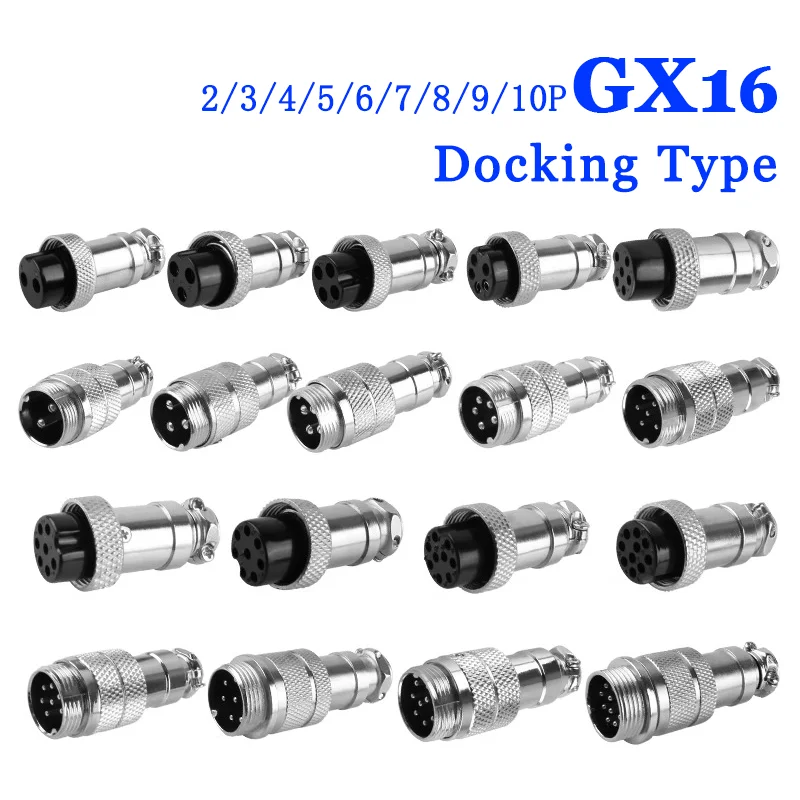 5pcs GX16 BUTT Wire Connector 2/3/4/5/6/7/8/9/10 PIN ชายหญิงการบินปลั๊ก Docking Connectors 1