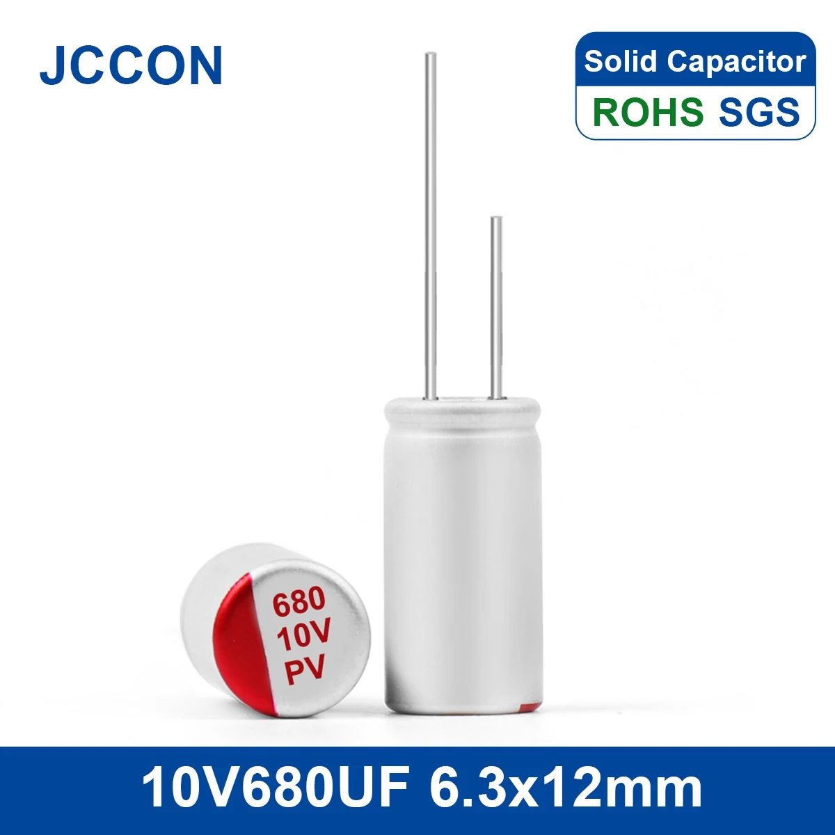 

20Pcs JCCON DIP Solid Electrolytic Capacitor 10V680UF 6.3x12 DIY Graphics Card Motherboard Oiginal