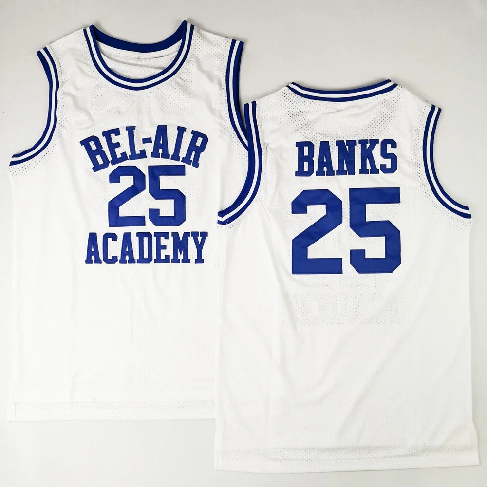 Will Smith Jersey #14 Carlton Banks #25 Bel-Air Academy Basketball Jersey Mens Shirt All Stitched TV Cosplay S-3XL ping