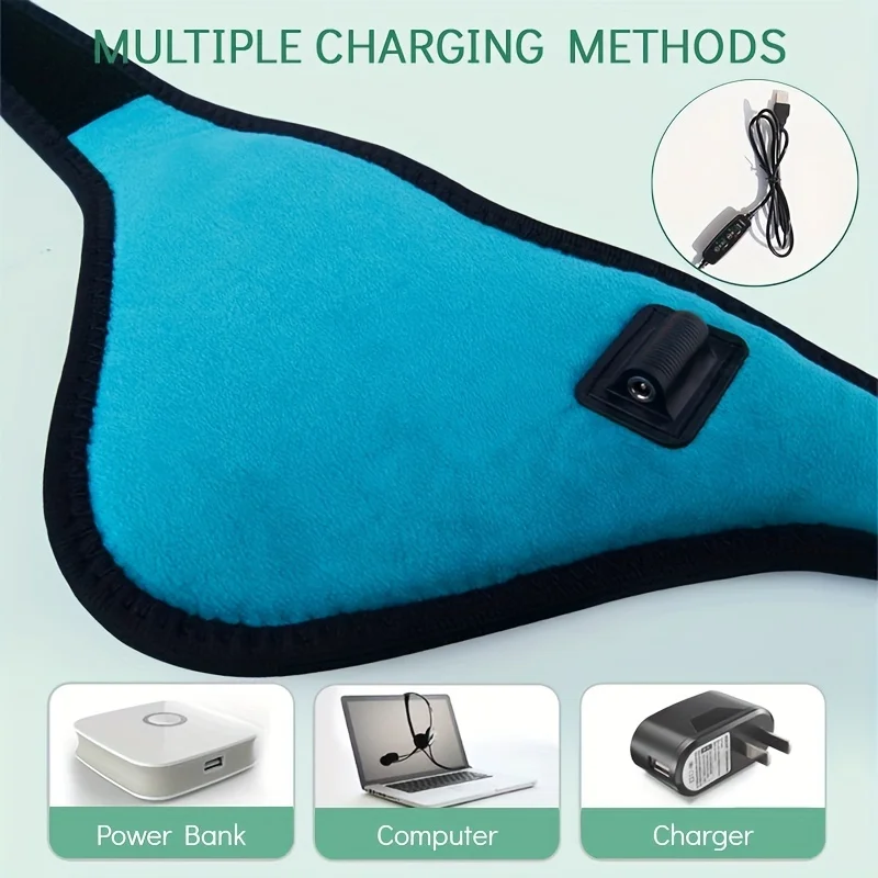 Fast-Heating Portable Neck Heating Pad for Arm/Leg, Neck Warmer Gifts for Mom Dad, Black/Blue/Rose, Heat Pad for Women Men, Soot 5
