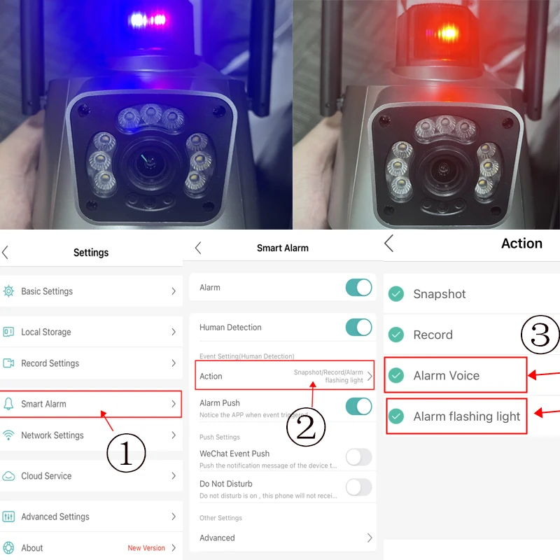 de surveillance extérieure ptz ip wifi dispositif de sécurité sans avec détection humaine et application