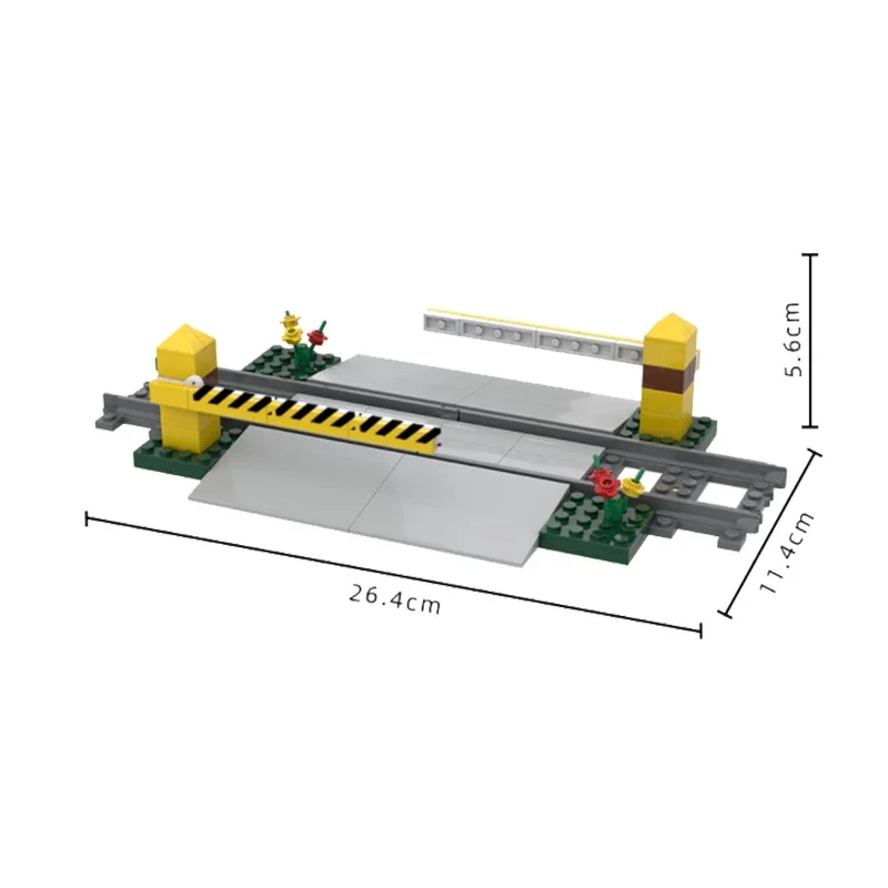 City Train Railway Building Blocks Set - Tracks, Station, and Buffer Stop Bricks Collection