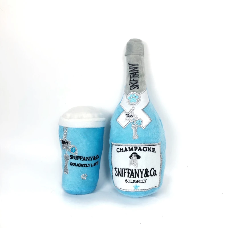 

Игрушки для собак, жевательная игрушка для собак, модная дизайнерская пищалка для собак цвета шампанского, уникальная пищалка, плюшевые товары для домашних животных