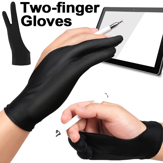4Pcs pen display glove Two Finger Gloves Tablet Chic Art Tool Gift