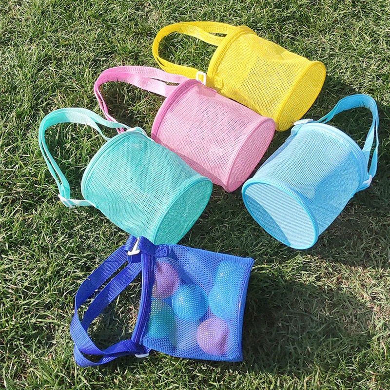 

Foldable Mesh Beach Bag Outdoor Kids Toys Storage Bags Children Sand Away Protable Mesh Bag Clothes Toy Organizer Storage Bucket