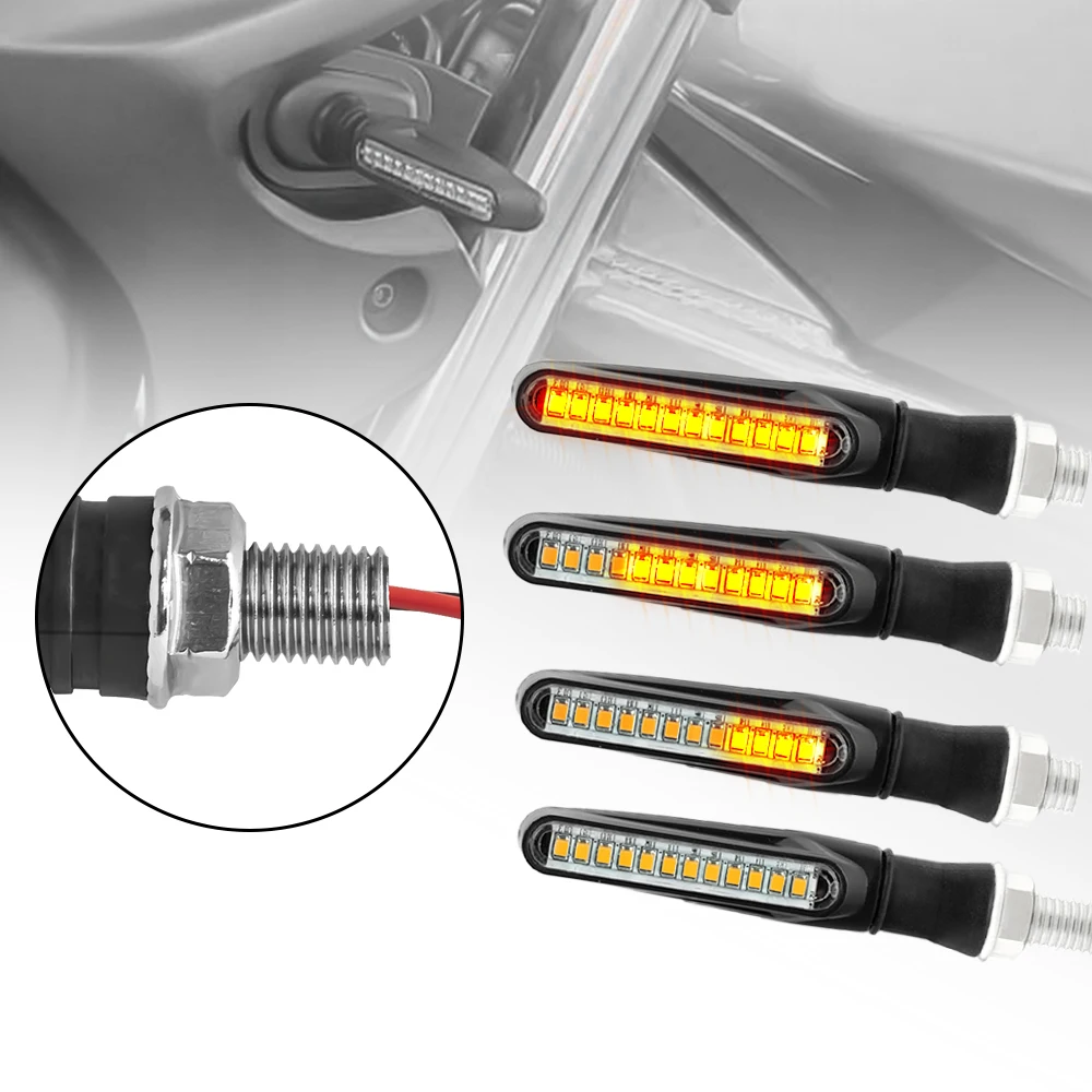 Motorcycle LED Lights 2/4Pcs Motorcycle Turn Signal Lights Universal LED Motorbike Turning Indicators Daytime Running Waterproof 12V Motorbike Lights