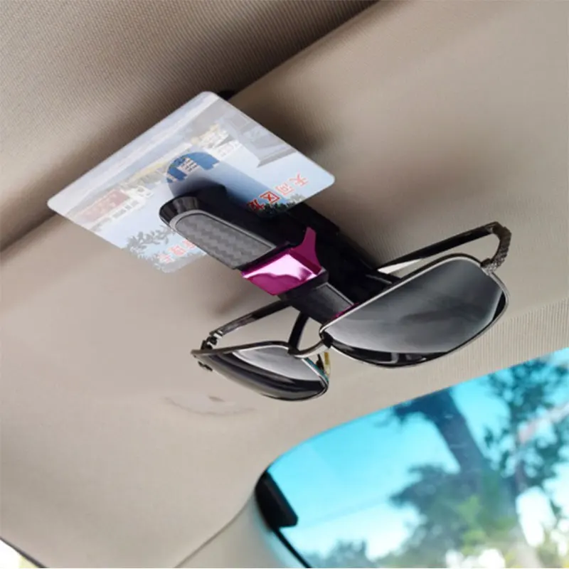 Porte-lunettes pour pare-soleil de voiture, monture de lunettes de soleil  avec clip de carte de billet, argent, noir, rouge, or, 1 pièce - AliExpress