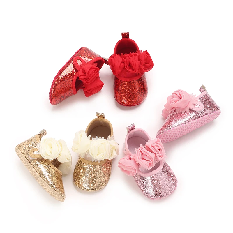 

0-18MBaby Girls cute Moccasins shoes with soft sole floral decoration PU leather flat shoes First Walkers anti slip summer