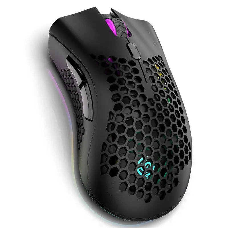 BM600 Rechargeable Gaming Mouse USB 2.4G Wireless RGB Light Honeycomb Gaming Mouse Desktop PC Computers Notebook Laptop Mice images - 6