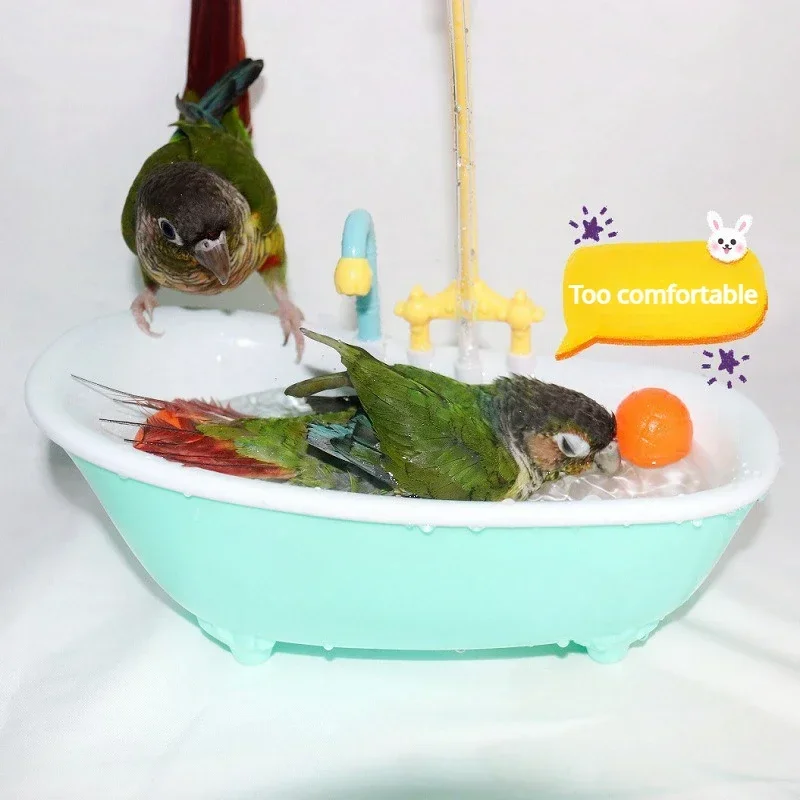 Parrot Shower Bird Bath Cage Automatic Parrot Shower Bowl Birds Accessories Toy