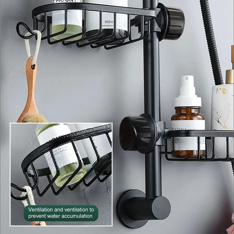 Bathroom Faucet Storage Rack Shower Shampoo Soap Holder Adjustable Kitchen Sink Rag Sponge Drain Rack Bathroom Accessories 5