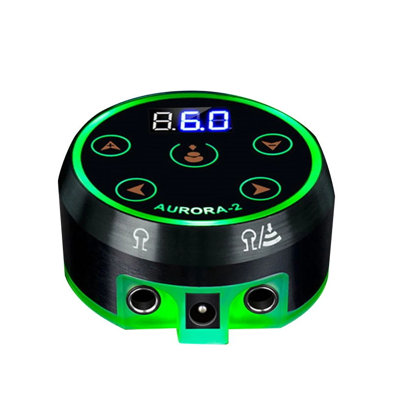 2022 New Professional Mini AURORA 2 Digital LCD Mini Tattoo Power Supply With Power Adaptor for Coil&Rotary Tattoo Machines Pen