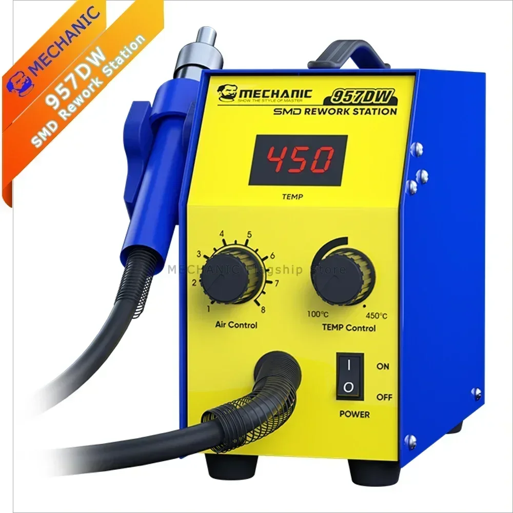 Soldering Stations MECHANIC 957DW Desoldering Station Two-scroll Hot Air Rework Station Heating Main Board Tin Solder soldering station soldering tool welding tool desoldering station