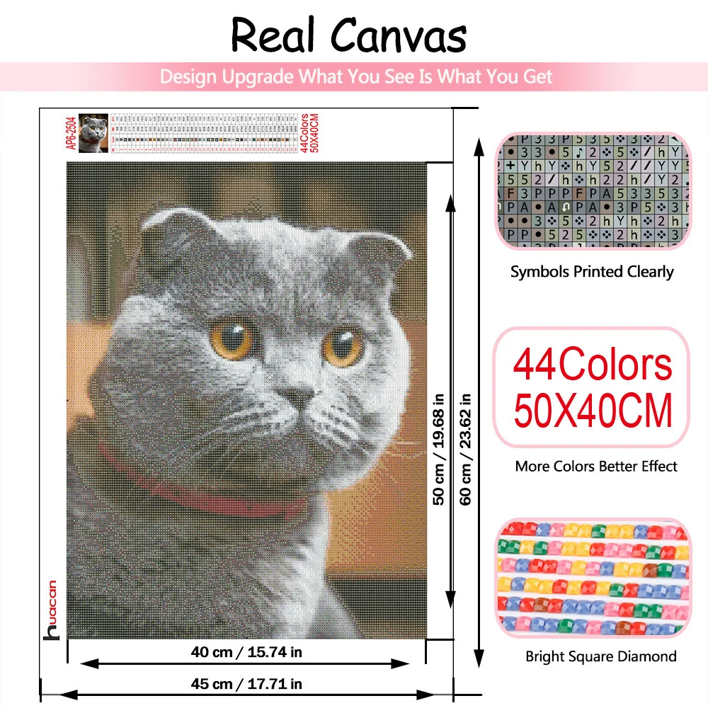 HUACAN-ダイヤモンドペインティングキット,フルスクエア