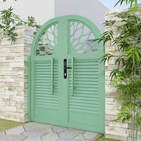 Factory Customize Durable America Australia Europe Style Metal Iron Aluminum Villa Home Fence Courtyard Doule Gate with Lock 2