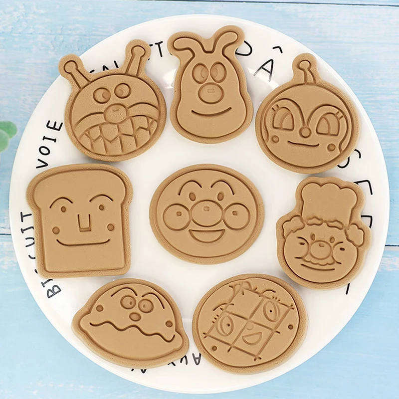 Description Picture 3 of itemAnpanman 8 Piece Set Shape Cookie Cutters Fondant Cutter Plastic Cookie Mold DIY Fondant Pastry Decorating Baking Cooking Tools