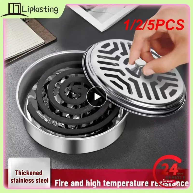 

1/2/5PCS Household Ashtray Large Capacity Mosquito-repellent Incense Stainless Steel Mosquito Incense Tray Mosquito Coil