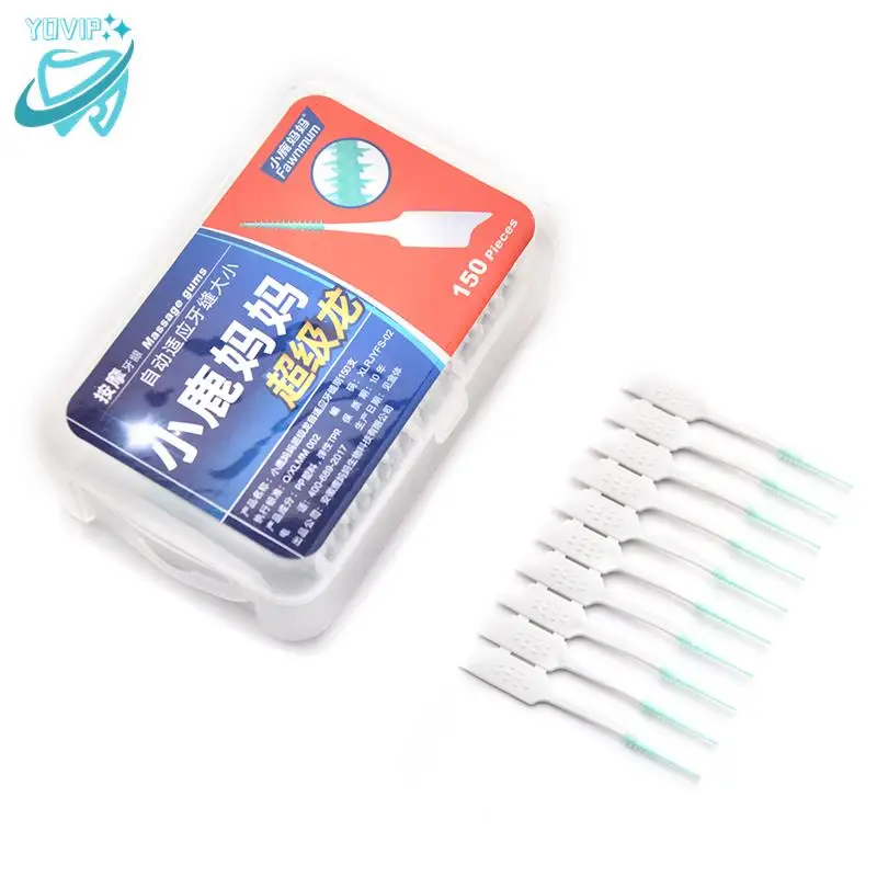 150Pcs Soft Silicone Cleaning Brush Interdental Brush Toothbrush For Dentures Dental Floss Brushed Toothpick Oral Care