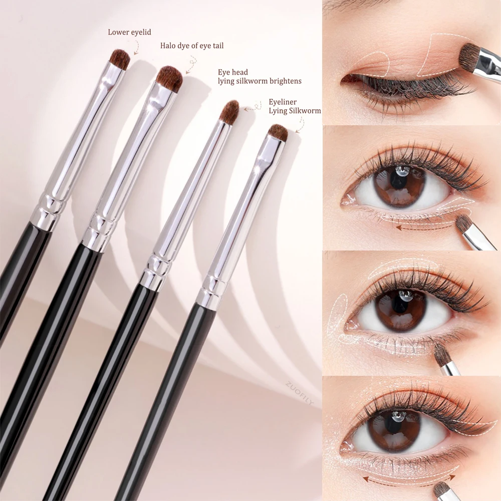 Thin Eyeliner Brush - Small Flat Eyeliner Brush, Flat Makeup Brush  Eyeshadow Lash Liner, Smudge Brush, Concealer Brush for Eyebrows, Firm  Synthetic