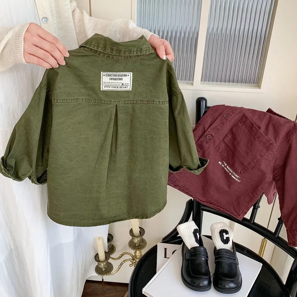 Stylish Autumn Long Sleeve Children's Shirt Trendy Korean Style Boys' Clothing Small C Student New Hot Sale Of The Season Fashio