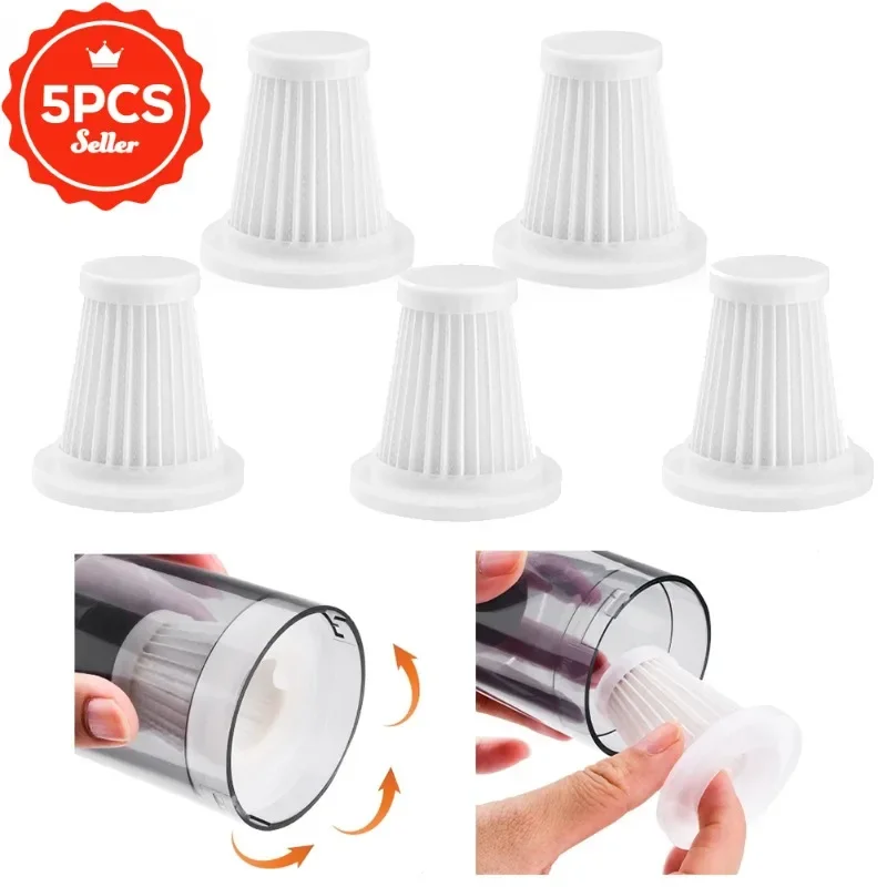 Car Vacuum Cleaner Filter Wireless Handheld Dust Collector Washable Air Filter Cartridge 5pcs vacuum cleaner