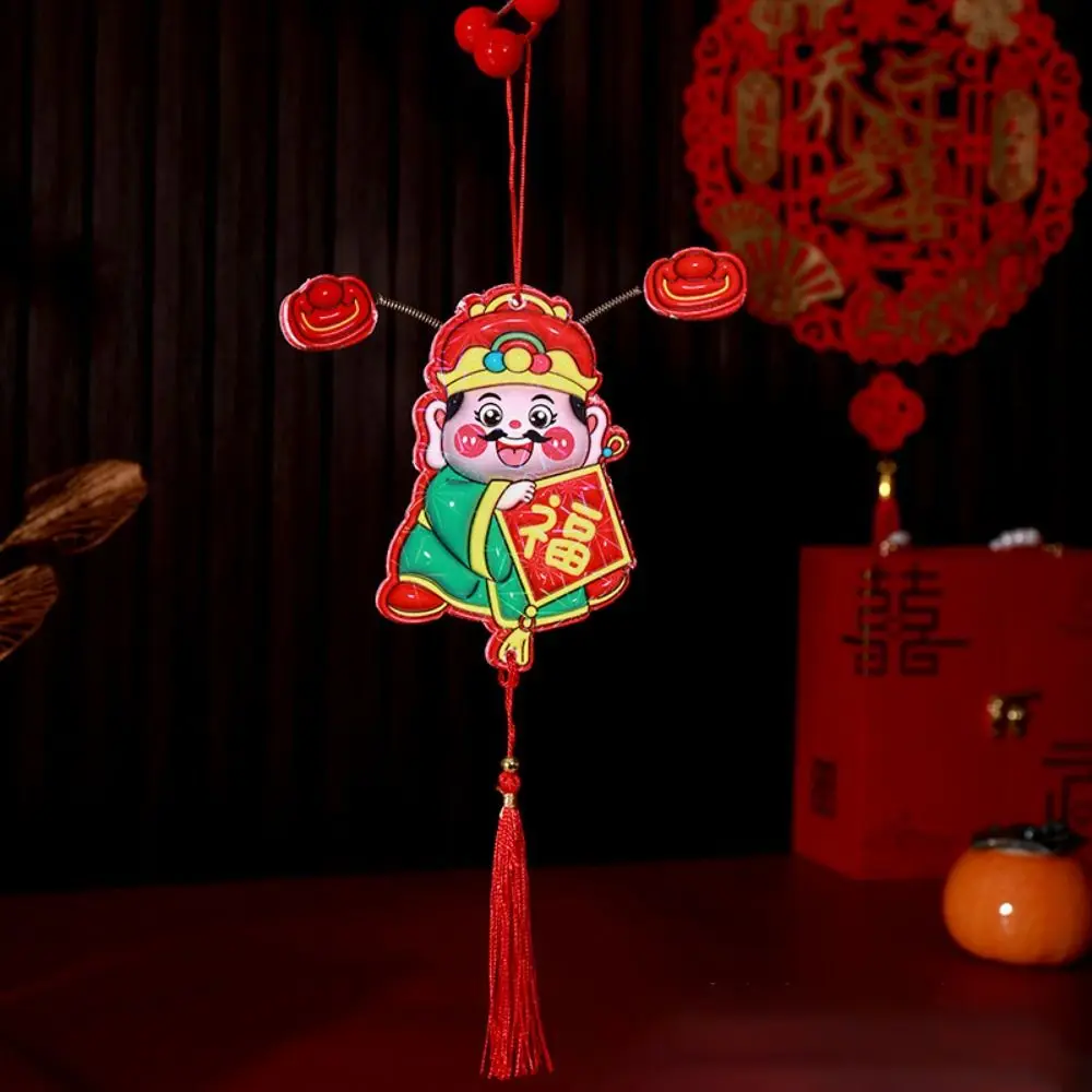 3D God of Wealth Fridge Stickers Self-adhesive Cartoon Shaking Head God Pendant Chinese Style Spring Festival Magnet