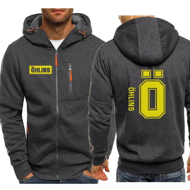 Autumn Men Suspension Car Motorcycle Sport Racing Ohlins Shock zipper Hoodies Long Sleeves Thermal Sweatshirt Ladies Unisex 3