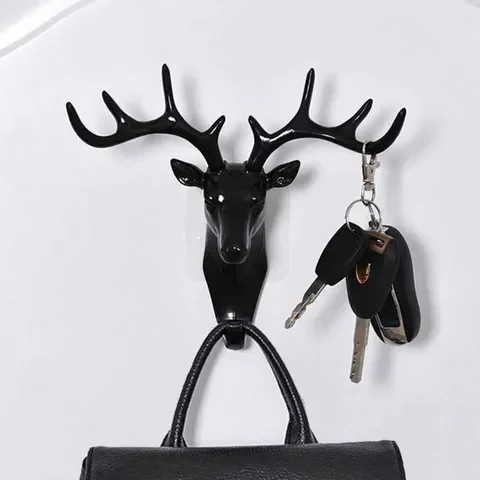 

Vintage Deer Antlers Wall Hanging Hook for Hanging Clothes Hat Scarf Key Deer Horns Hanger Rack Wall Decoration Accessories