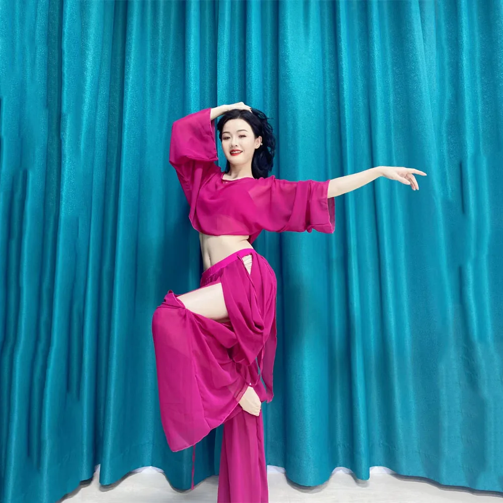 

Women Belly Dance Costume Elegant Long pants Goddess Oriental Dance Training Suit Dance Set Performance Clothes