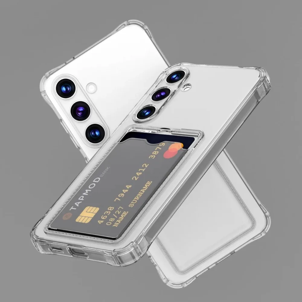 Für S26 Ultra Transparente Kartenfach-Silikonhülle Für Samsung Galaxy S26 S25 Edge S24 S23 S22 S21 Note 20 Ultra Schutzhülle
