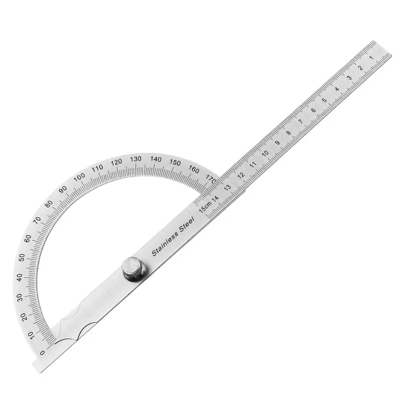 180 Degree Protractor Metal Angle Finder Goniometer Angle Ruler Stainless Steel Woodworking Tools Rotary Measuring Ruler 100-150