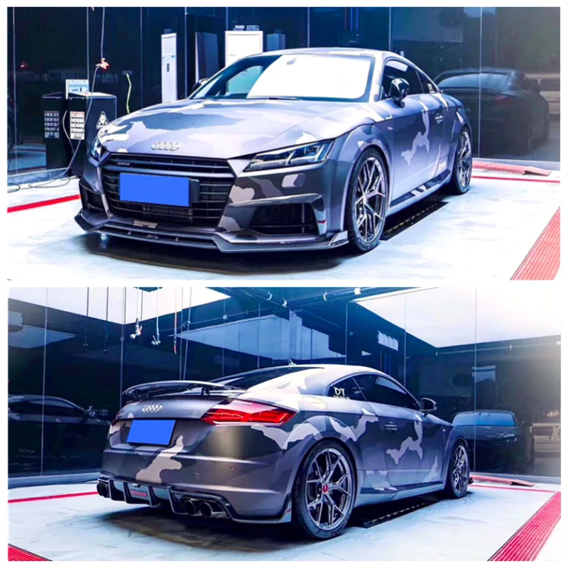 

For Audi TT TTS 2016 2017 2018 Real Carbon Fiber Bumper Front Lip Splitter Rear Diffuser Spoiler Wind Knife Exhaust Cover