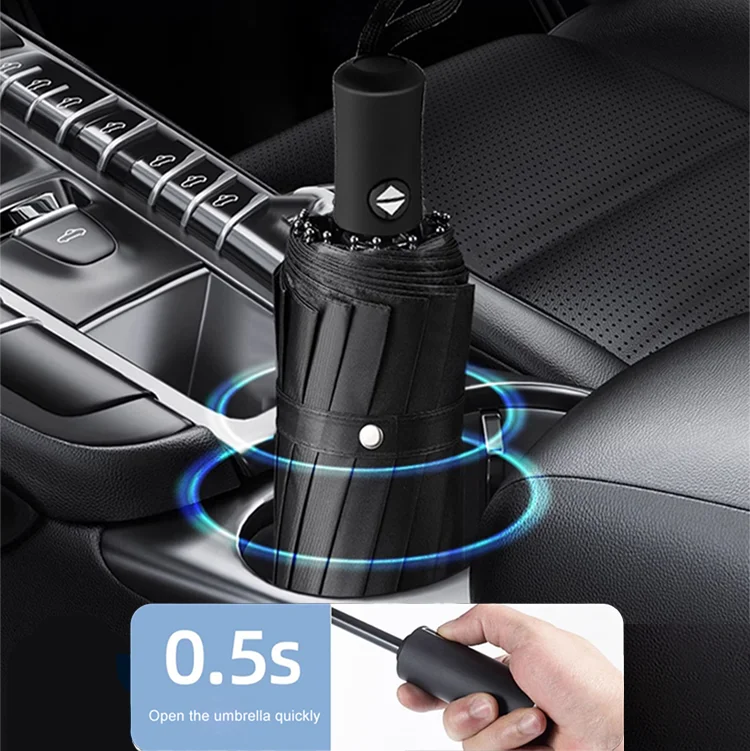 12본 자동 우산 UV 차단 차량 엠블럼 우산 (폭스바겐 VW GTI 폴로 골프 파사트 티구안 제타 아테온 용)