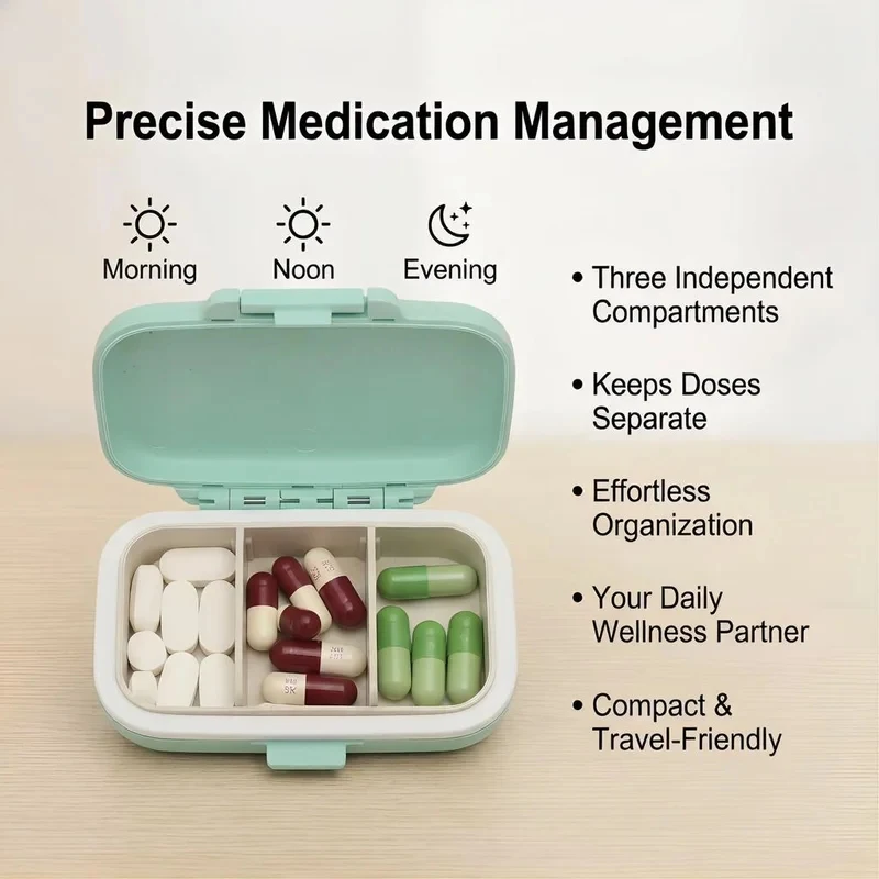 Portable and Lightweight Pill Organizer for Home and Travel - Compact and Practical Pill Case