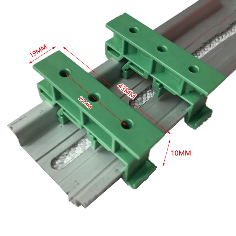 1 Set PCB 25mm DIN Rail Mounting Adapter Circuit Board Bracket Holder Carrier Clips DIN35 C45 43.5X10X19mm din rail din rail bracket
