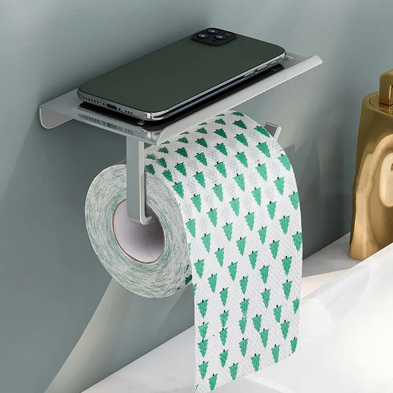 Aluminum Alloy Toilet Paper Holder Tissue Rack Bathroom Tissue Holder For Bathroom Storage Shelf Accessories