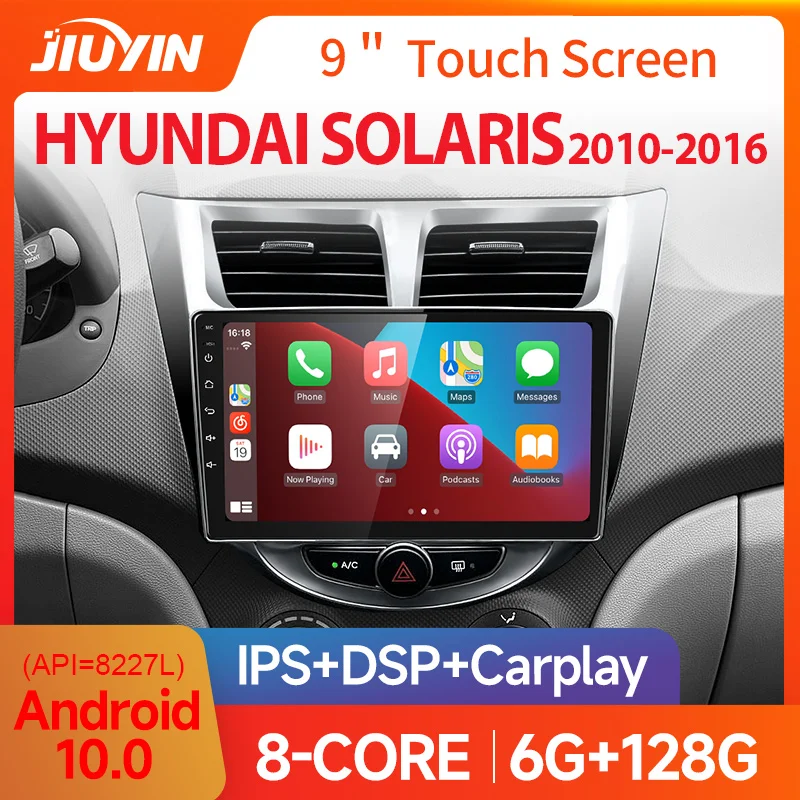 Автомагнитола JIUYIN на Android для Hyundai Solaris Verna Accent 1 2010-16 мультимедийный видеоплеер